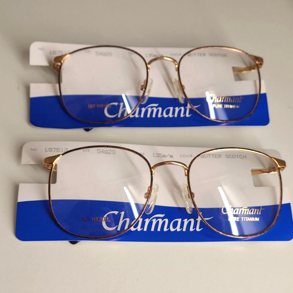 New Lot of 2 CHARMANT PURE TITANIUM EYEGLASSES